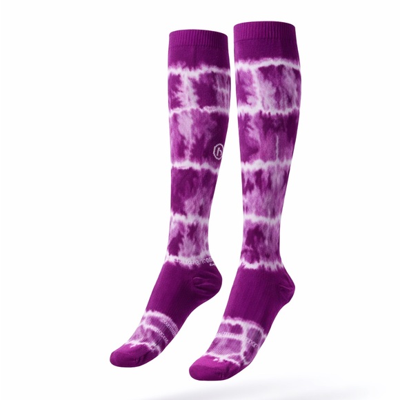 Crazy Compression Accessories - Purple Tie-Dye Knee-High Socks Compression Running Socks Small/Medium